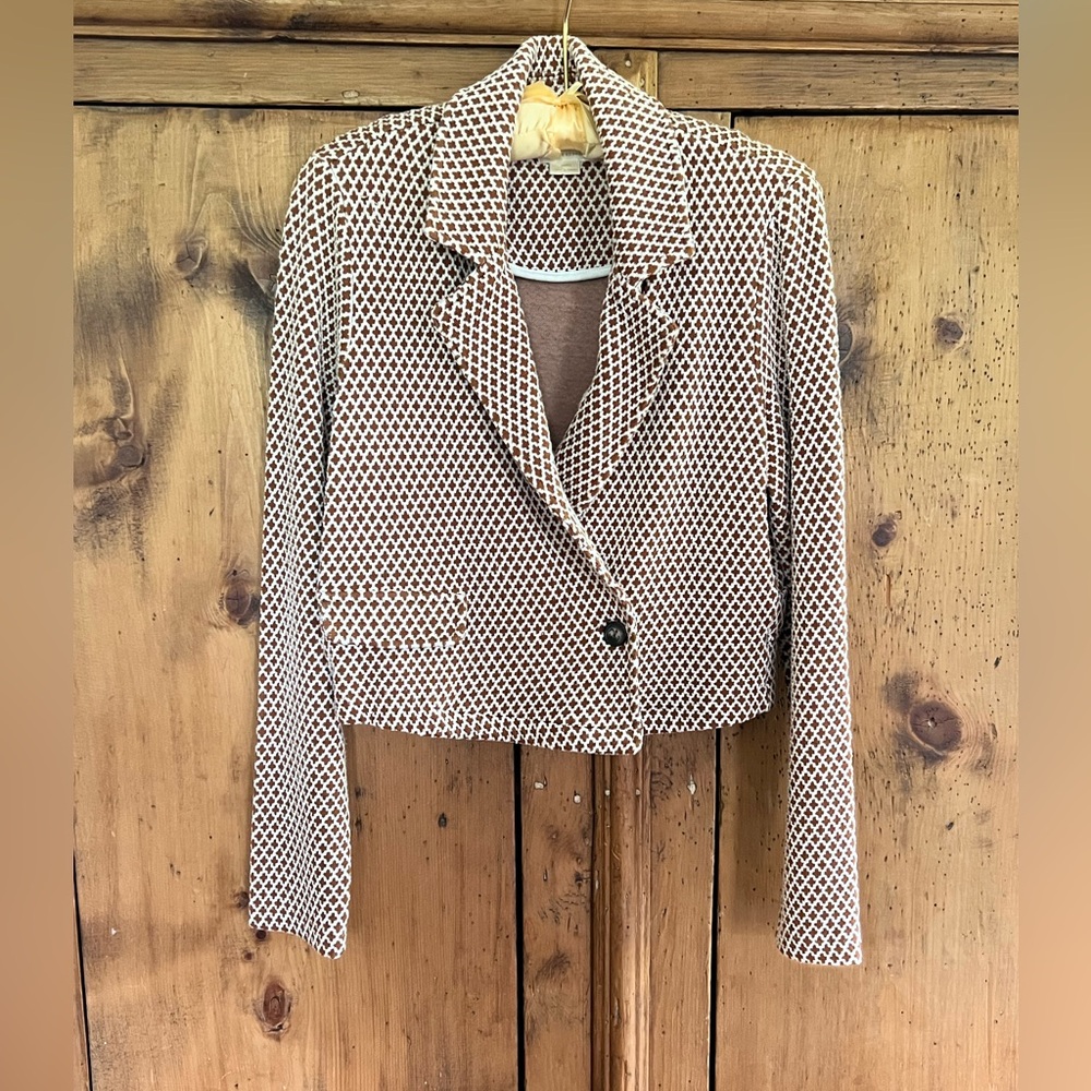 Anthropologie Maeve Geo Cropped Blazer NWOT